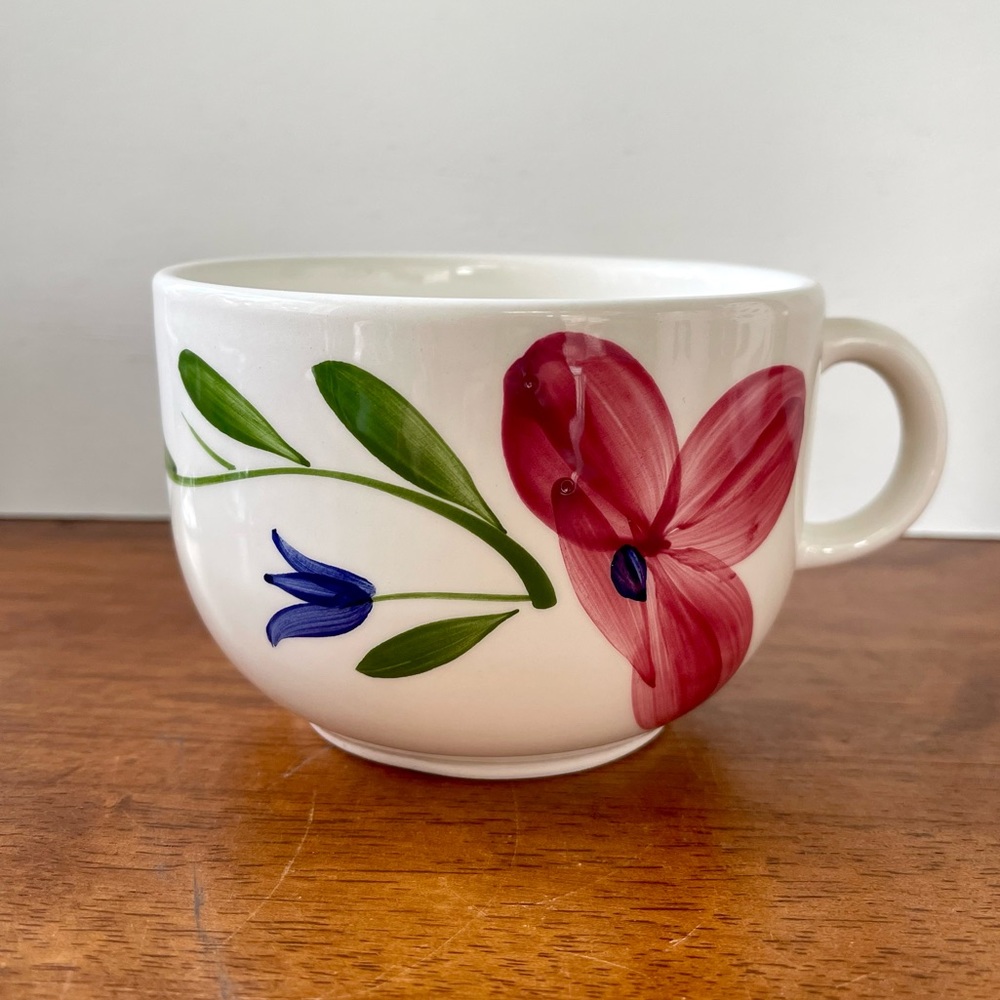 Maxam Mug Pink & Blue Flowers Made in Italy